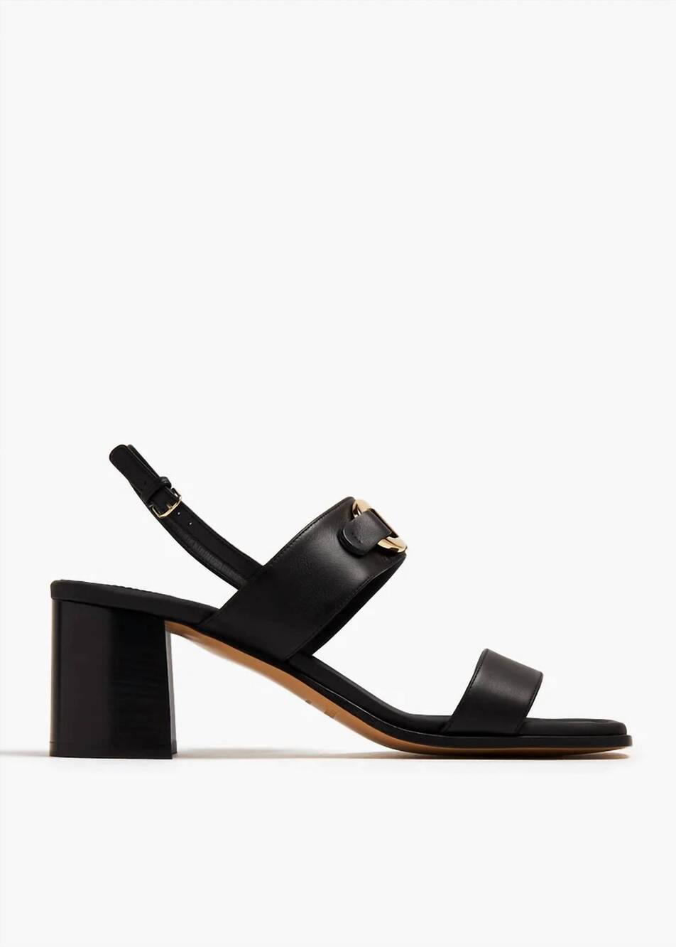 NEW SALVATORE FERRAGAMO women's lou 55 vitello sandals in nero